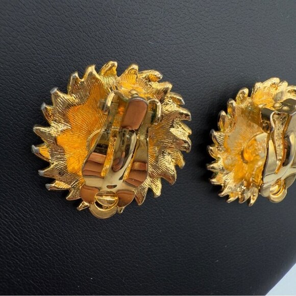 Joan Rivers Gold Plated Sunflower Clip On Earrings - Picture 8 of 10